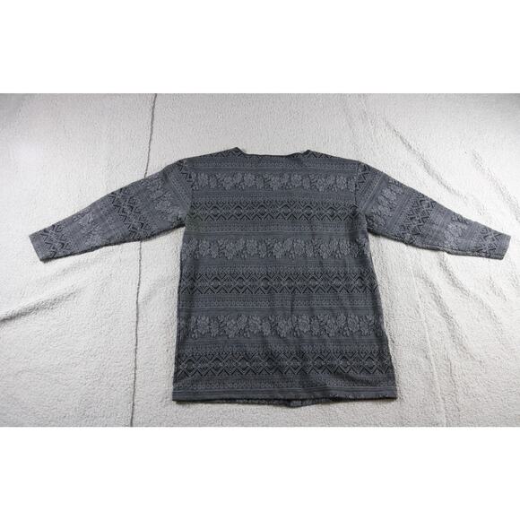 Victoria's Secret Country Cardigan L Gray Fair Isle Sweater Vintage Hong Kong - Picture 3 of 5